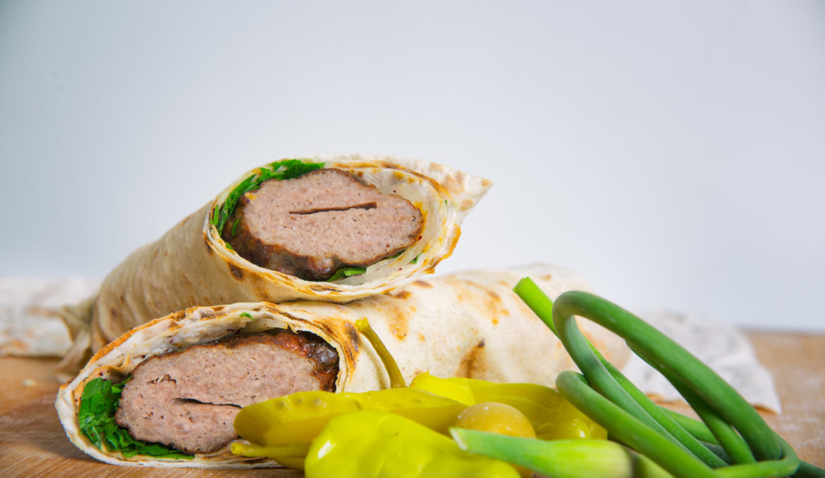 Jumbo beef kebab wrap